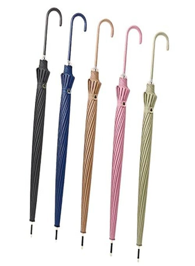 Prisma Collections Stick Umbre,lla Oversize Windproof Umbre,lla Hook Handle J Stick Automatic Open Fast Drying Umbrel,la for Men Women 105 cm, Available in Black, Navy Blue, Beige, Pink, Sage Green - Image 1